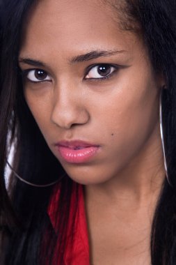 Afrikalı kız, portreyi kapat.