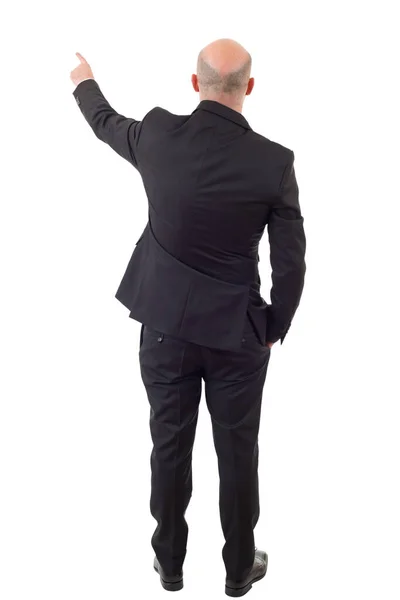 Back View Business Man Pointing Finger Isolated — Stock Photo, Image