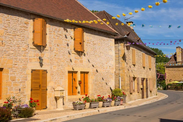Ulice Historickými Domy Saint Leon Sur Vezere Dordogne Francie — Stock fotografie