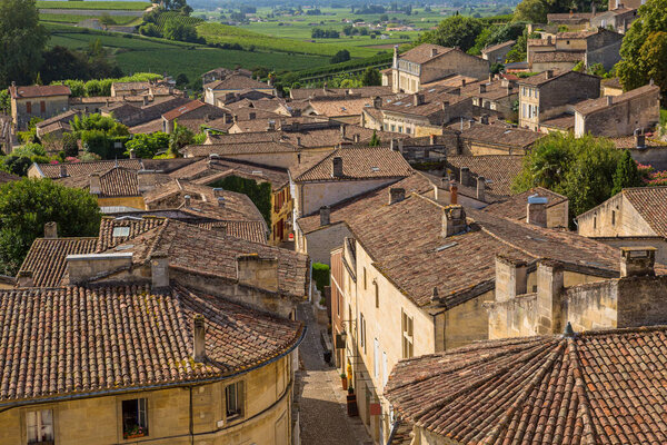 view of saint emilion, in aquitaine, france