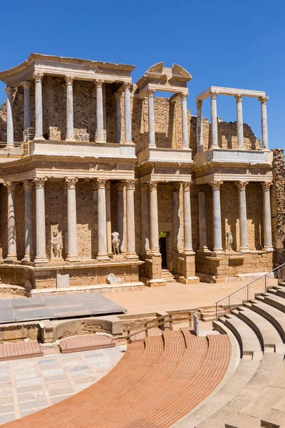 Théâtre Romain Antique Merida Espagne Construit Par Les Romains Fin — Photo