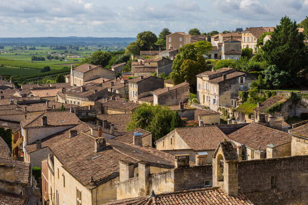 view of saint emilion, in aquitaine, france