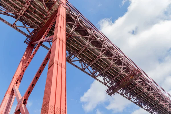 Puente Abril Ponte Abril Puente Colgante Lisboa Sobre Río Tajo — Foto de Stock