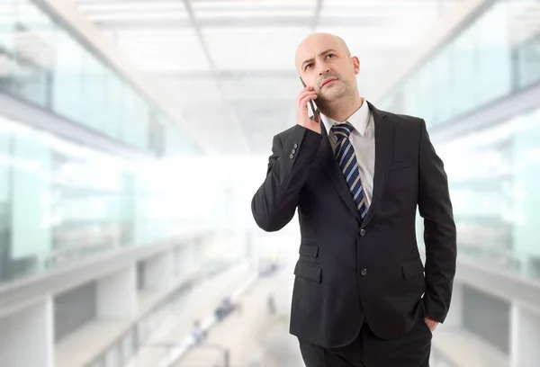 Homme Affaires Téléphone Bureau — Photo