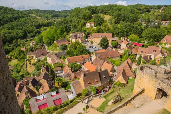 Castelnaud Dordogne Γαλλία Χωριό Γύρω Από Κάστρο Castelnaud Chapelle Στην — Φωτογραφία Αρχείου