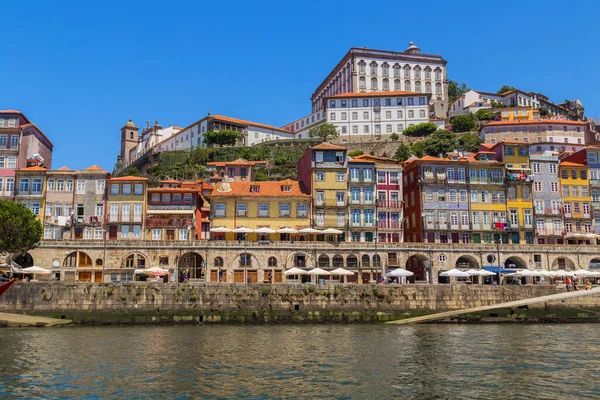 Porto Portugal Ribeiras Berömda Hus Vid Floden Douro Nära Dom — Stockfoto
