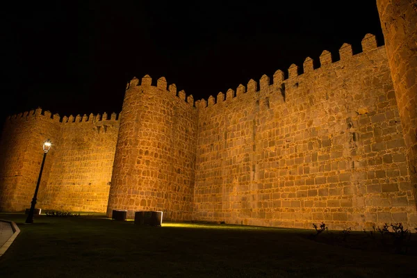 Avila Mauern Der Nacht Kastilien Und León Spanien — Stockfoto