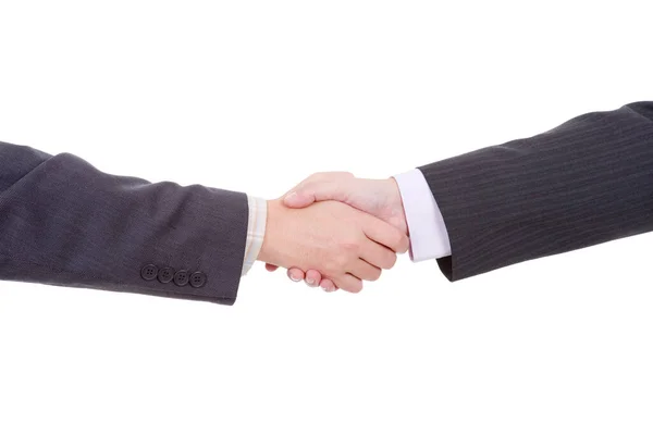 Dois Homens Negócios Aperto Mão Isolados Branco — Fotografia de Stock