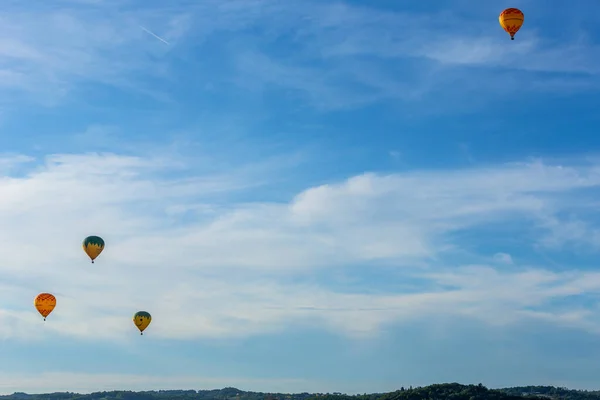 Beynac Cazenac Dordogne Frankrijk Luchtballonnen Boven Dordogne Zuidwest Frankrijk — Stockfoto