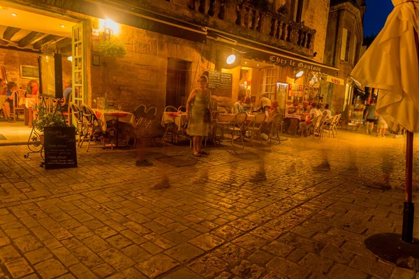 Sarlat Caneda França Noite Sarlat Caneda Uma Bela Cidade Medieval — Fotografia de Stock