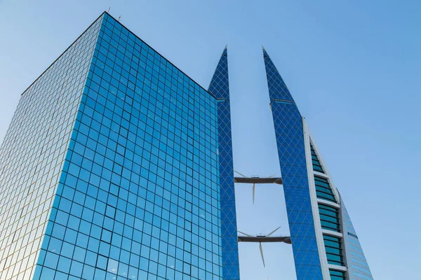 Строительство Небоскреба Бахрейнского Всемирного Торгового Центра Центре Города — стоковое фото