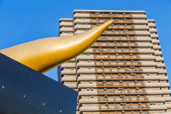 Tokyo Japan Asahi Beer Buildings Sunny Day Blue Sky Asahi — Stock Photo, Image