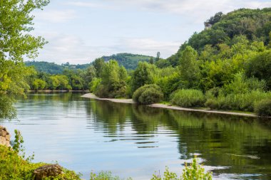 Aquitaine 'deki River Dordogne, La Roque-Gageac Perigord Noir, Fransa
