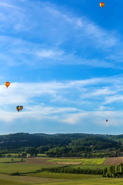 Beynac Cazenac Dordogne Frankrike Luftballonger Som Flyger Över Dordogne Sydvästra — Stockfoto