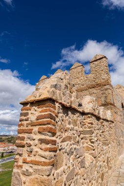 Avila 'nın antik tahkimatı, duvarların tepesinden, Kastilya ve Leon, İspanya