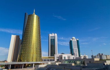 Nur-Sultan, Kazakistan - Nurzhol bulvarındaki modern ofis binaları, Nur-Sultan, Astana; Kazakistan