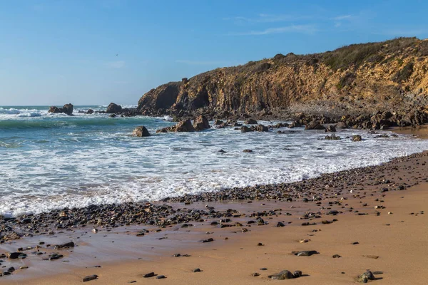 Атлантический Изолированный Пляж Алентежу Португалия — стоковое фото