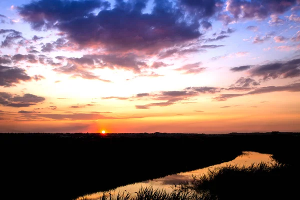 River sunset — Stock Photo, Image