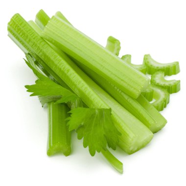 Beyaz arka plan kes şunu om kereviz sapı demet izole.