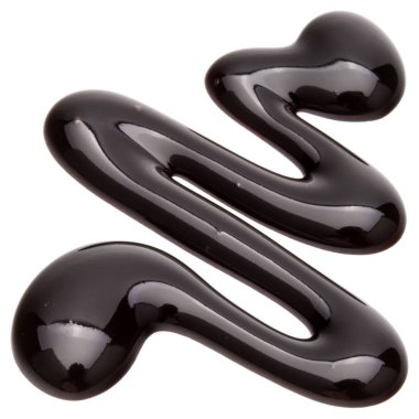 Beyaz arkaplanda izole edilmiş çikolata şurubu damlası