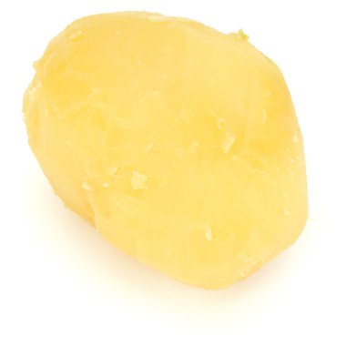 bir beyaz arka plan kesme izole soyulmuş patates haşlanmış 