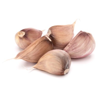 Beyaz arka plan üzerinde kesme izole diş sarımsak