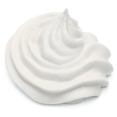 Beyaz arka plan kesme izole çırpılmış krem girdap