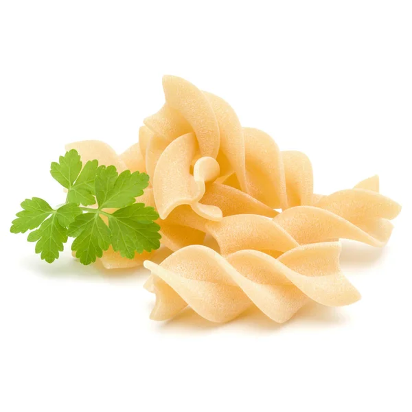 Italian  twisted pasta fusilli isolated on white background. Fus — Stock Photo, Image