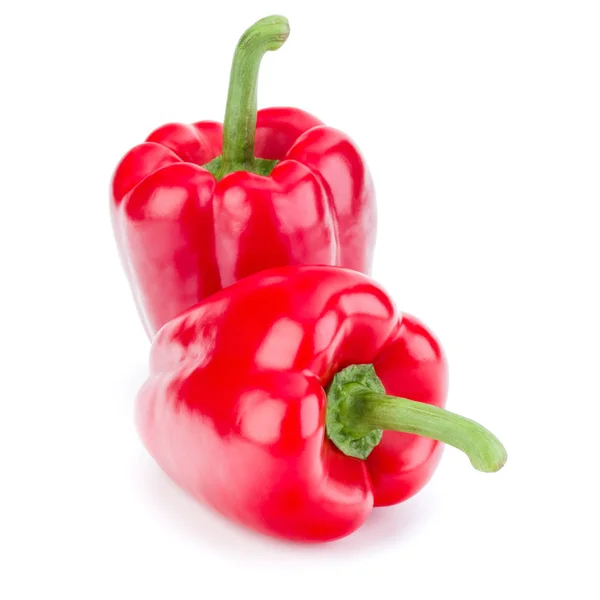 Δύο γλυκές πιπεριές που απομονώνονται σε λευκό φόντο cutout — Φωτογραφία Αρχείου