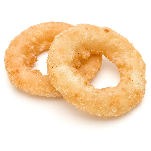 Crispy deep fried onion or Calamari ring isolated on white backg — Stock Photo, Image