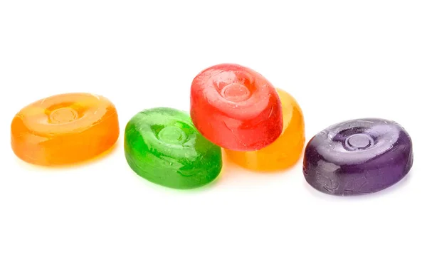 Σκληρή ζάχαρη καραμέλες πολύχρωμα φρούτα, βραστά sweeties ή ζάχαρη plu — Φωτογραφία Αρχείου
