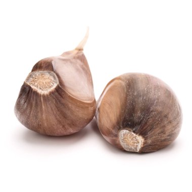 Beyaz arka plan kesme izole iki diş sarımsak