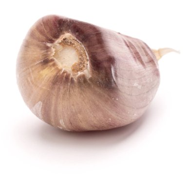 Beyaz arka plan kesme izole bir diş sarımsak