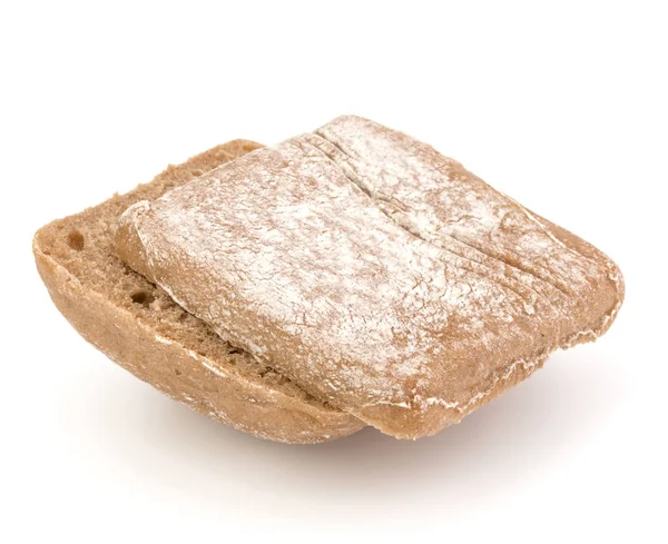 Skivad Ciabatta bröd isolerad på vit bakgrund klipp ut — Stockfoto
