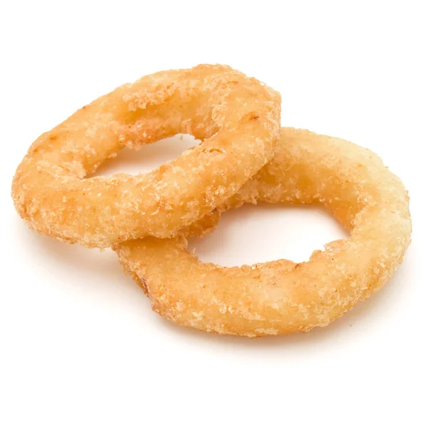 Crispy deep fried onion or Calamari ring isolated on white backg — Stock Photo, Image