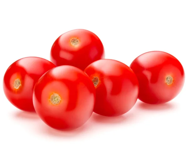 Tomates cerises fraîches isolées sur fond blanc découpe — Photo