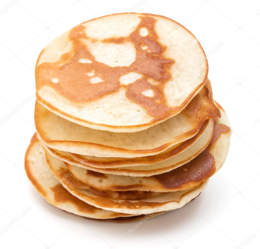 Pancakes  stack on white background