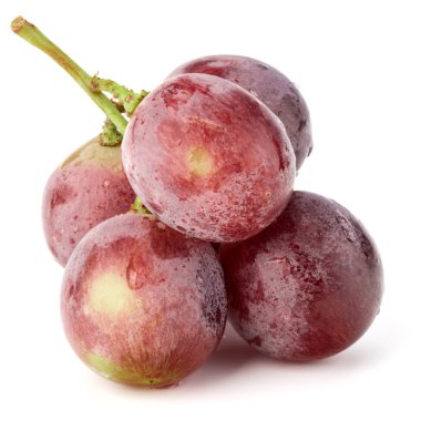 Beyaz arka plan kesme izole kırmızı üzüm dut grup 