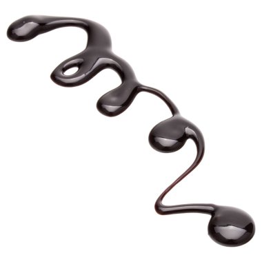 Beyaz arkaplanda izole edilmiş çikolata şurubu damlası