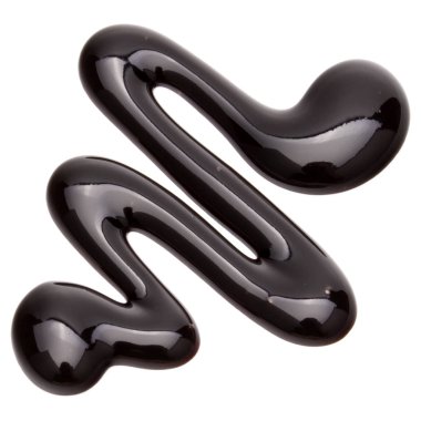 Beyaz arkaplanda izole edilmiş çikolata şurubu damlası