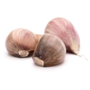 Beyaz arka plan kesme izole 3 diş sarımsak