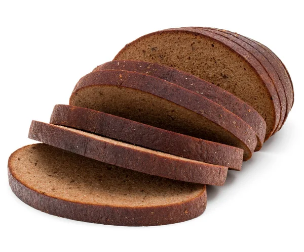 Fresh sliced rye bread loaf isolated on white background cutout — Stock Photo, Image