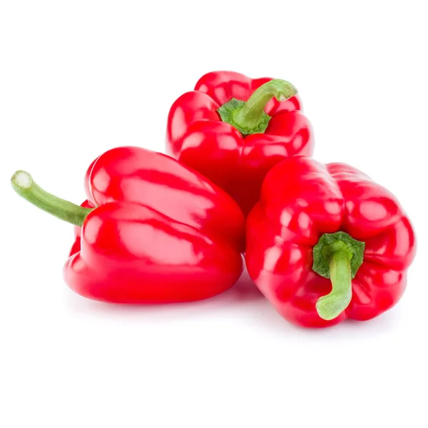 Tre söta paprika isolerad på vit bakgrund cutout — Stockfoto