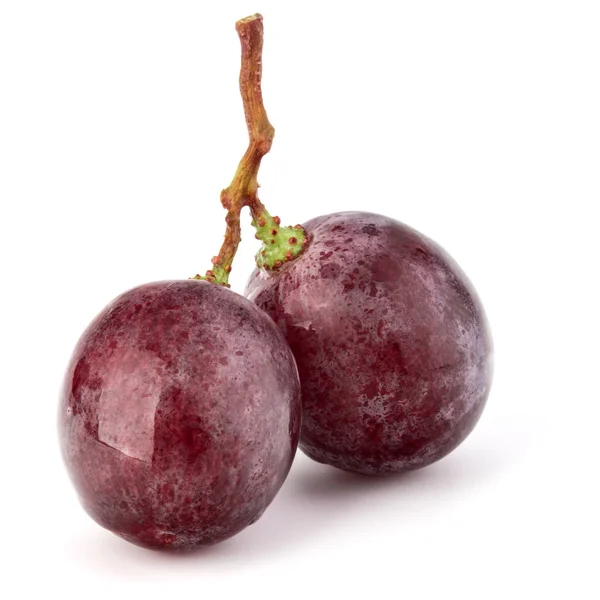 Cacho de bagas de uva vermelha isolado no recorte de fundo branco — Fotografia de Stock