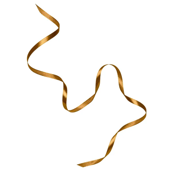 Glänzende Satinband in brauner Farbe isoliert auf weißem Hintergrund c — Stockfoto