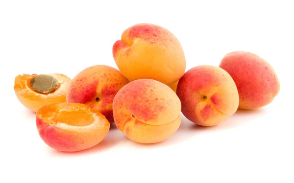 A bunch of apricot fruit isolated on white background cutout — Stock Photo, Image