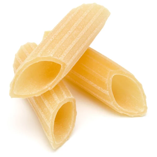 Italian pasta isolated on white background. Pennoni. Penne rigat — Stock Photo, Image