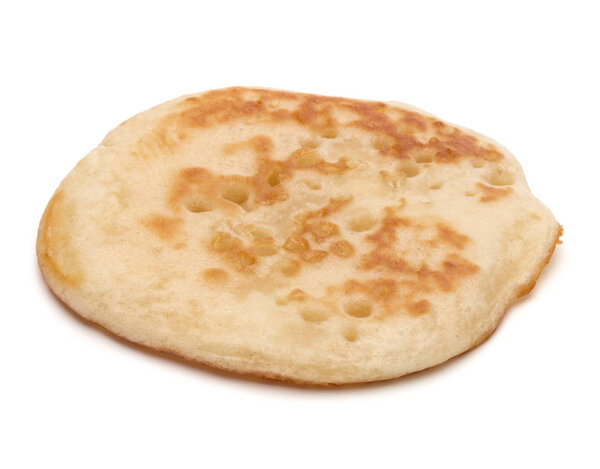 One pancake isolated on white background cutout. 