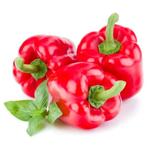 Drie zoete paprika geïsoleerd op een witte achtergrond knipsel — Stockfoto