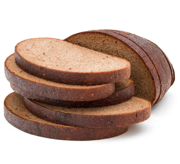 Fresh sliced rye bread loaf isolated on white background cutout — Stock Photo, Image